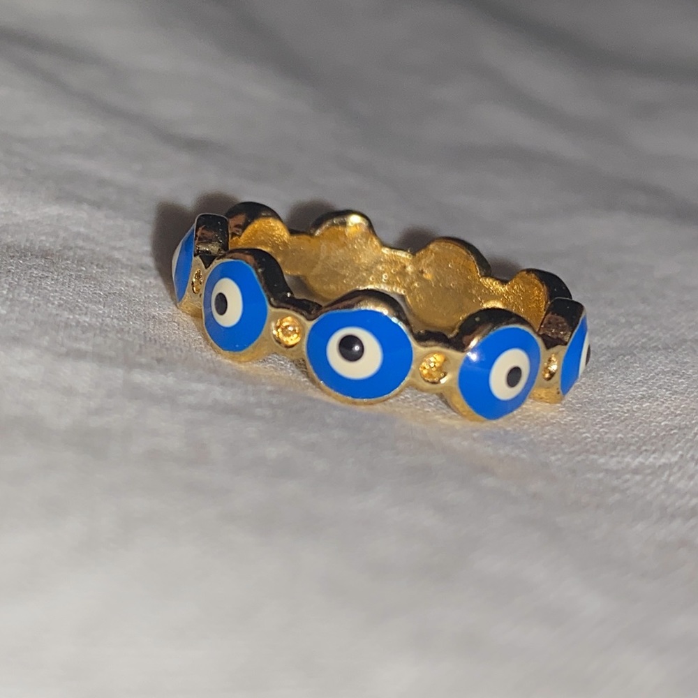 Evil Eyes Ring 18K Gold Plated